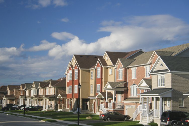 Residential homes on neighborhood street