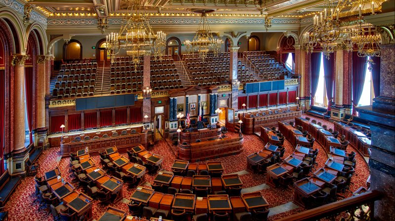 inside the iowa state legislature chamber